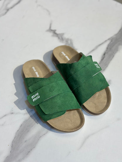 Miu Miu Suede Slide Slipper