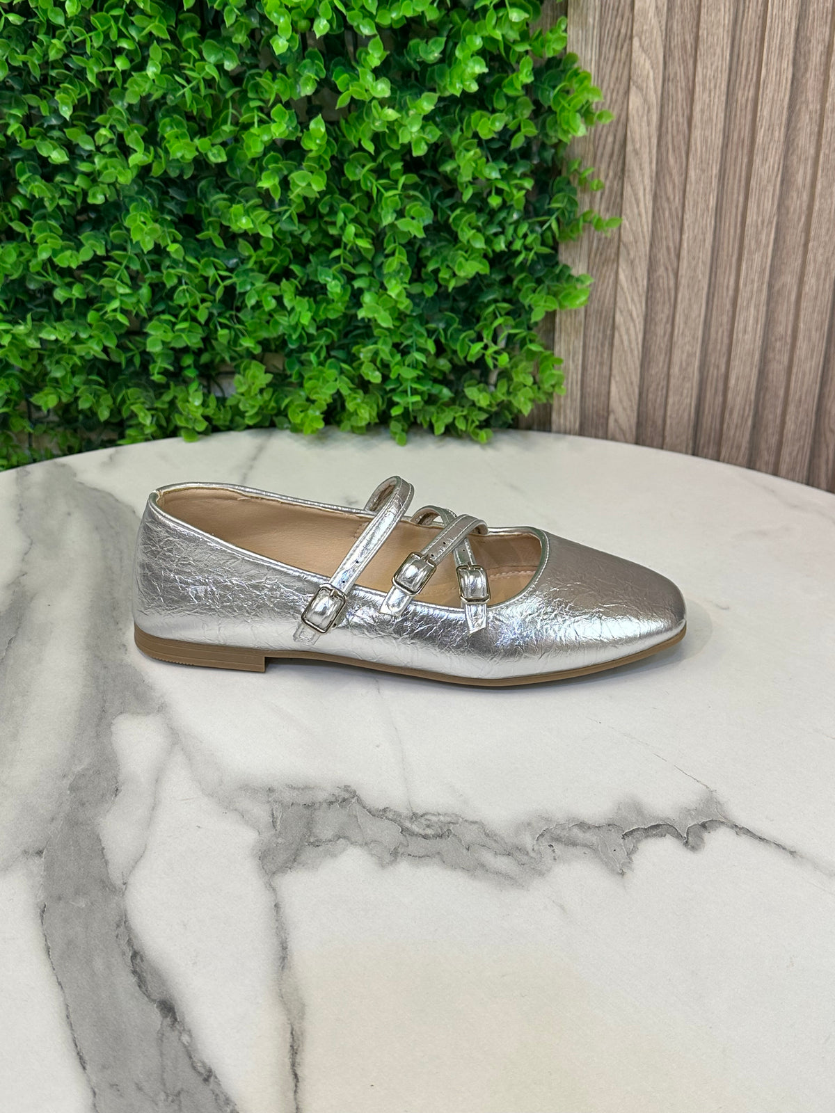 Cross-Strap Mary Jane Flats