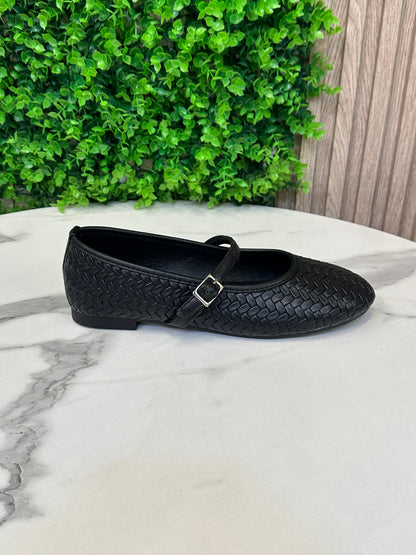 Woven Mary Jane Flats