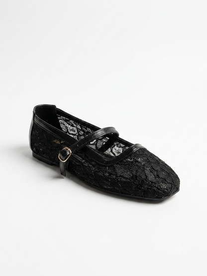 Elegant Lace Mary Jane Flats