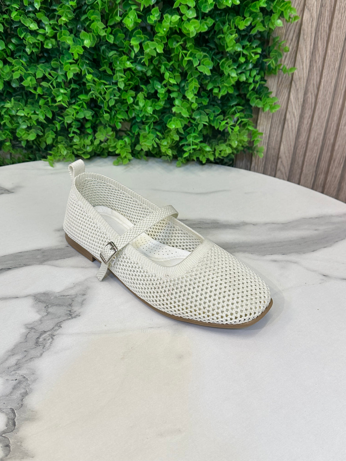 Knit Mesh Mary Jane Flats