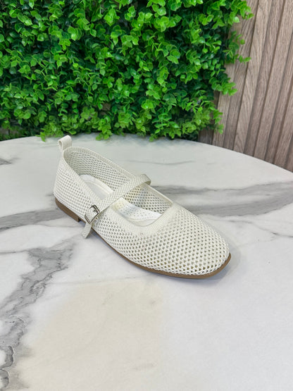 Knit Mesh Mary Jane Flats