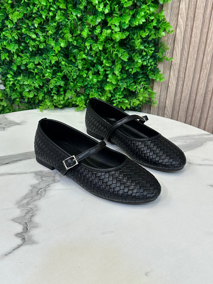 Woven Mary Jane Flats