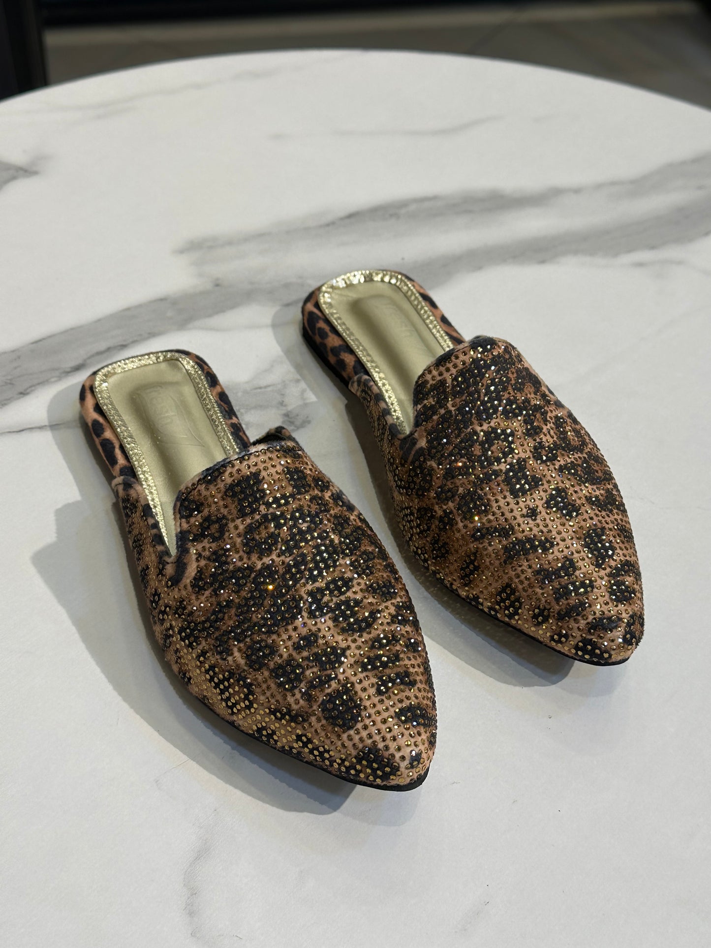 Sparkle Pointed Mule Flat