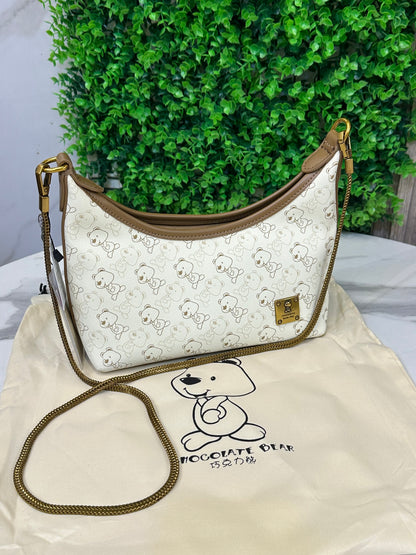 Chocolate Bear Curved Hobo Bag