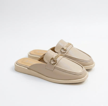 Chain-Embellished Loafer Mules