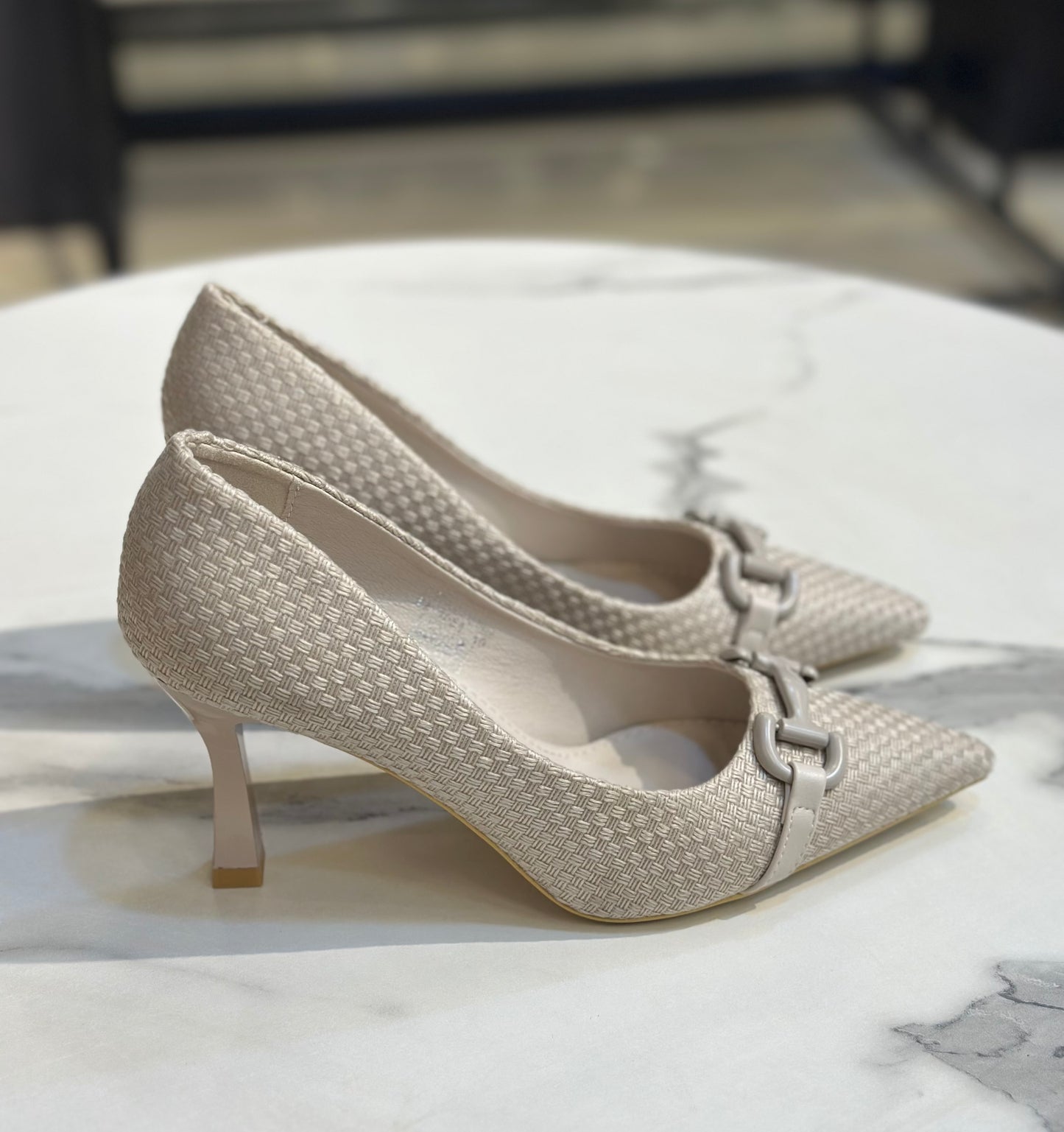 Chic Textured High Heels – Pointed Toe