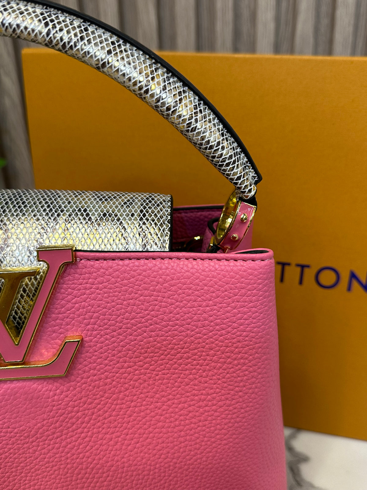 Designer-Inspired Leather Bag with Box