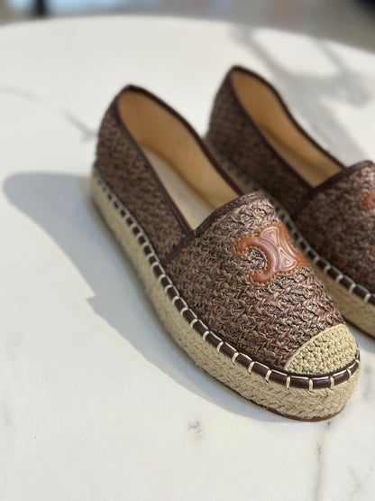 Woven Espadrille Flat with Logo Detail