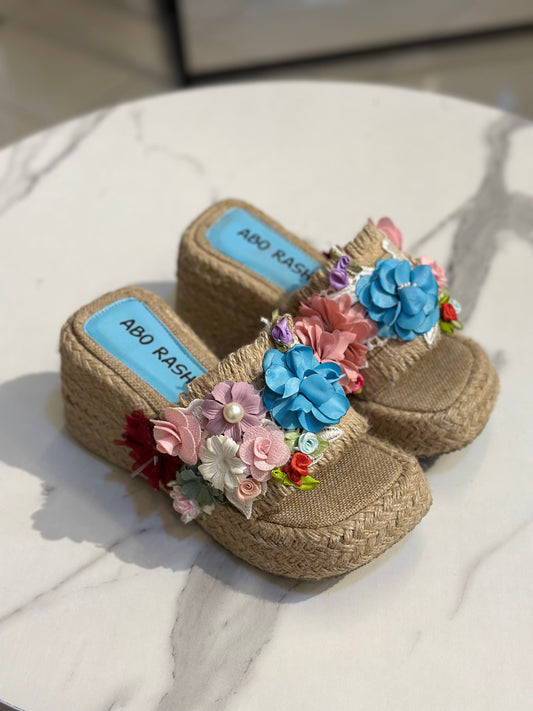 Floral Woven Slippers