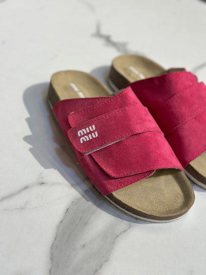 Miu Miu Suede Slide Slipper