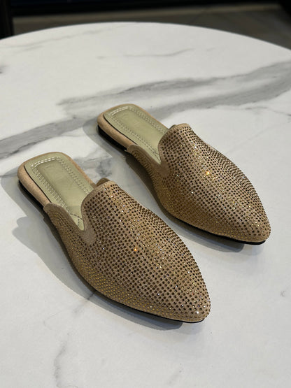 Sparkle Pointed Mule Flat