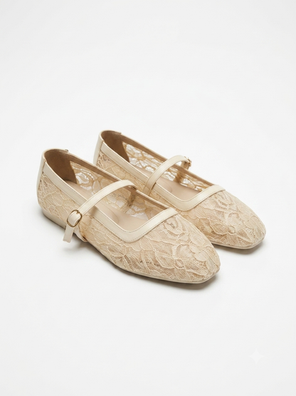 Elegant Lace Mary Jane Flats