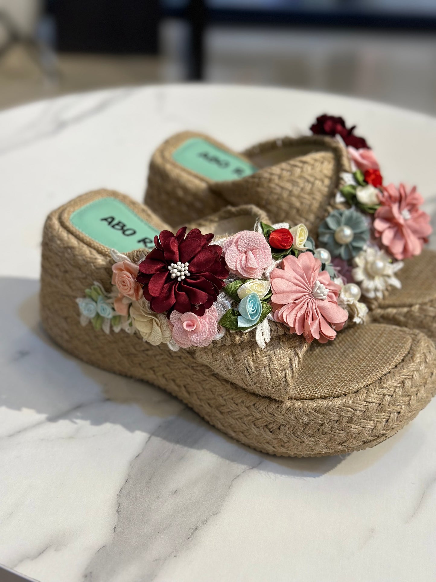 Floral Woven Slippers