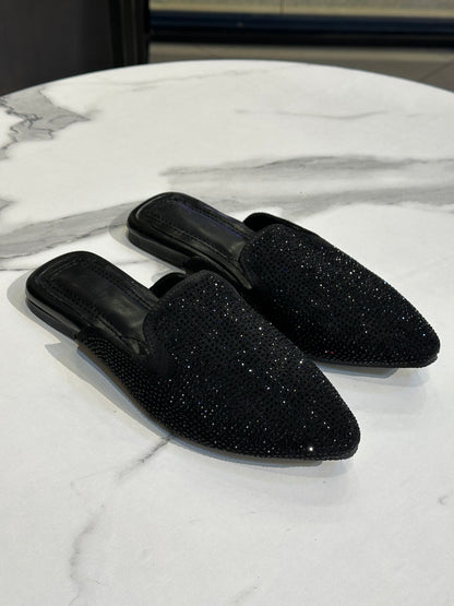 Sparkle Pointed Mule Flat