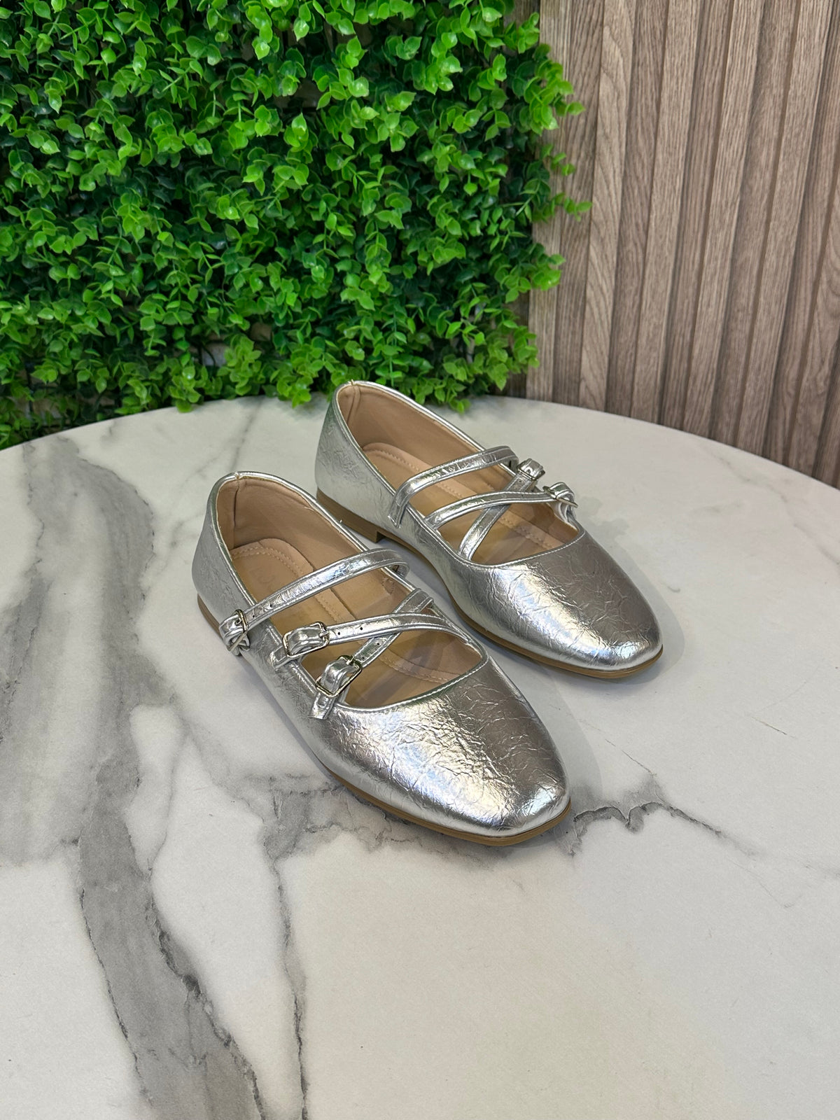 Cross-Strap Mary Jane Flats