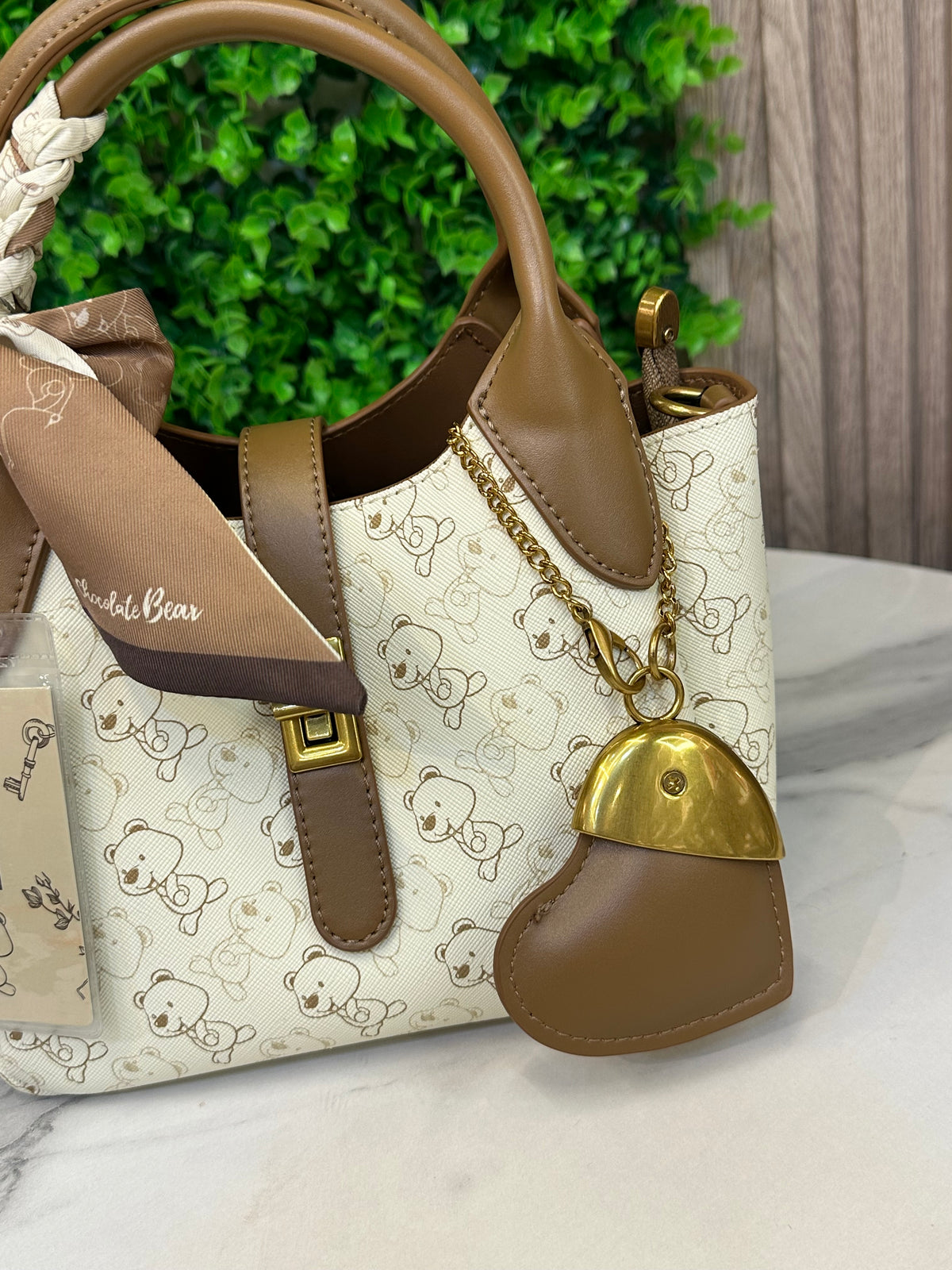 Chocolate Bear Mini Tote Bag