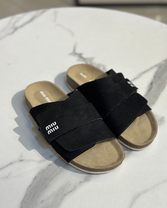 Miu Miu Suede Slide Slipper