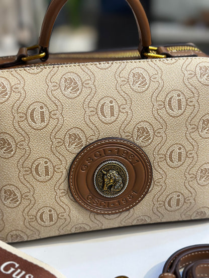 Gusachi 1981 Monogram Doctor Bag with Dual Strap