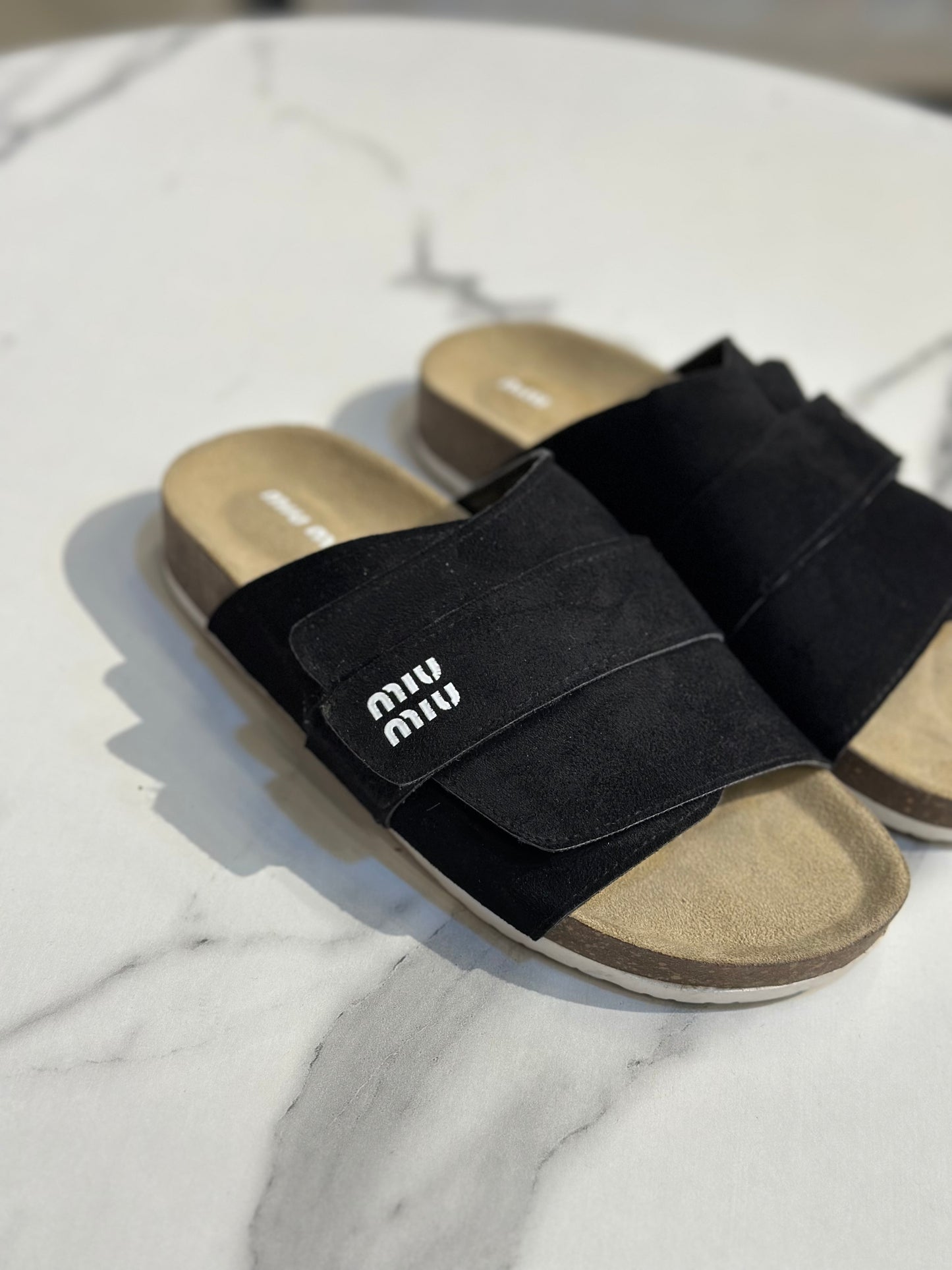 Miu Miu Suede Slide Slipper