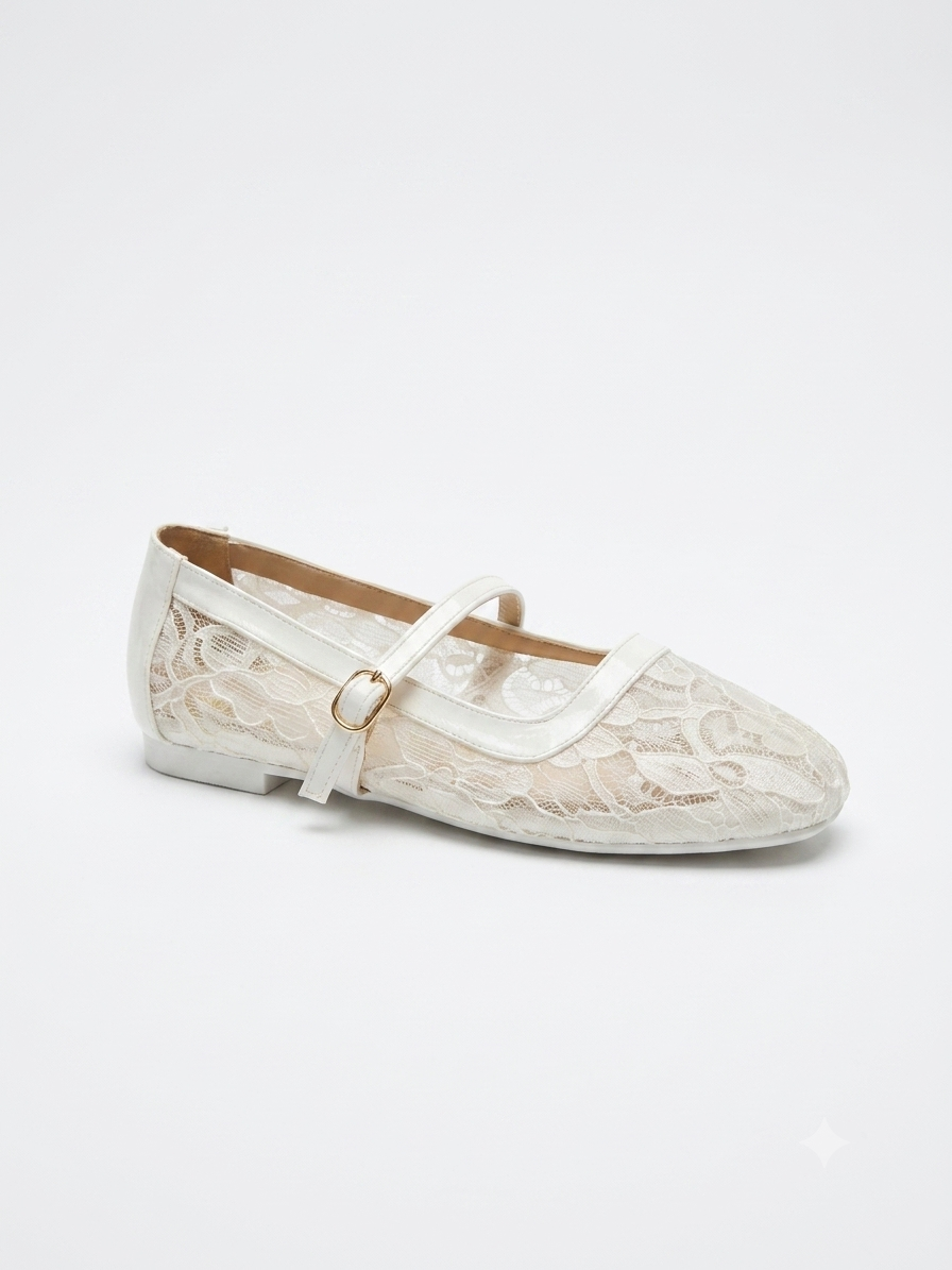Elegant Lace Mary Jane Flats