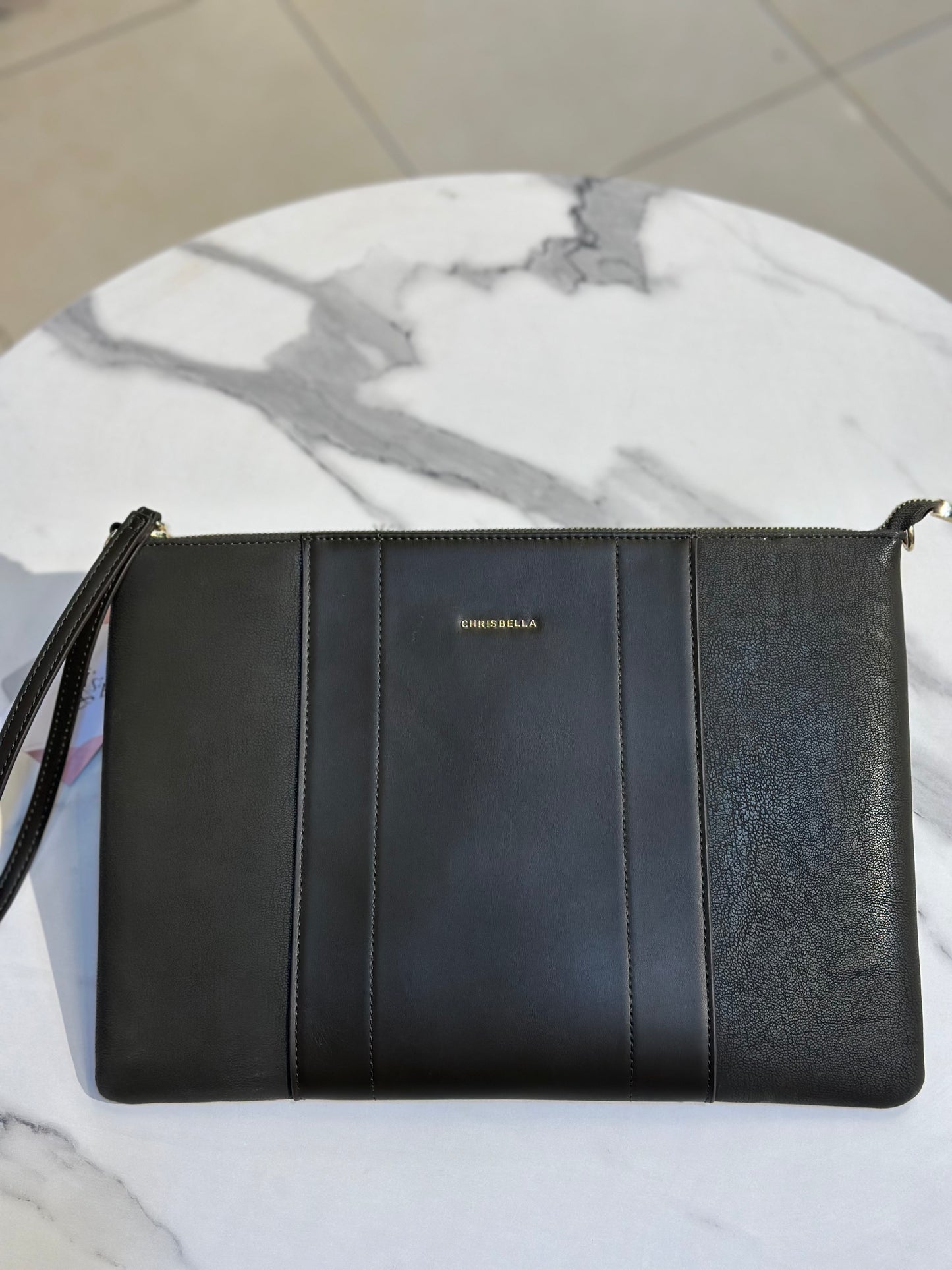 Chrisbella Panelled Zip Clutch Bag