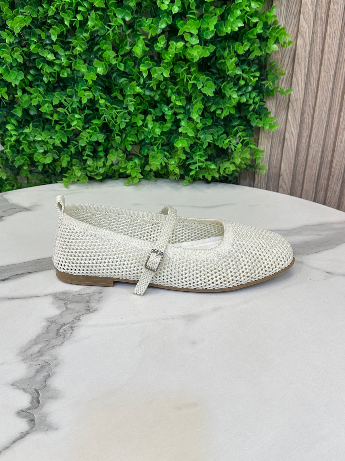 Knit Mesh Mary Jane Flats