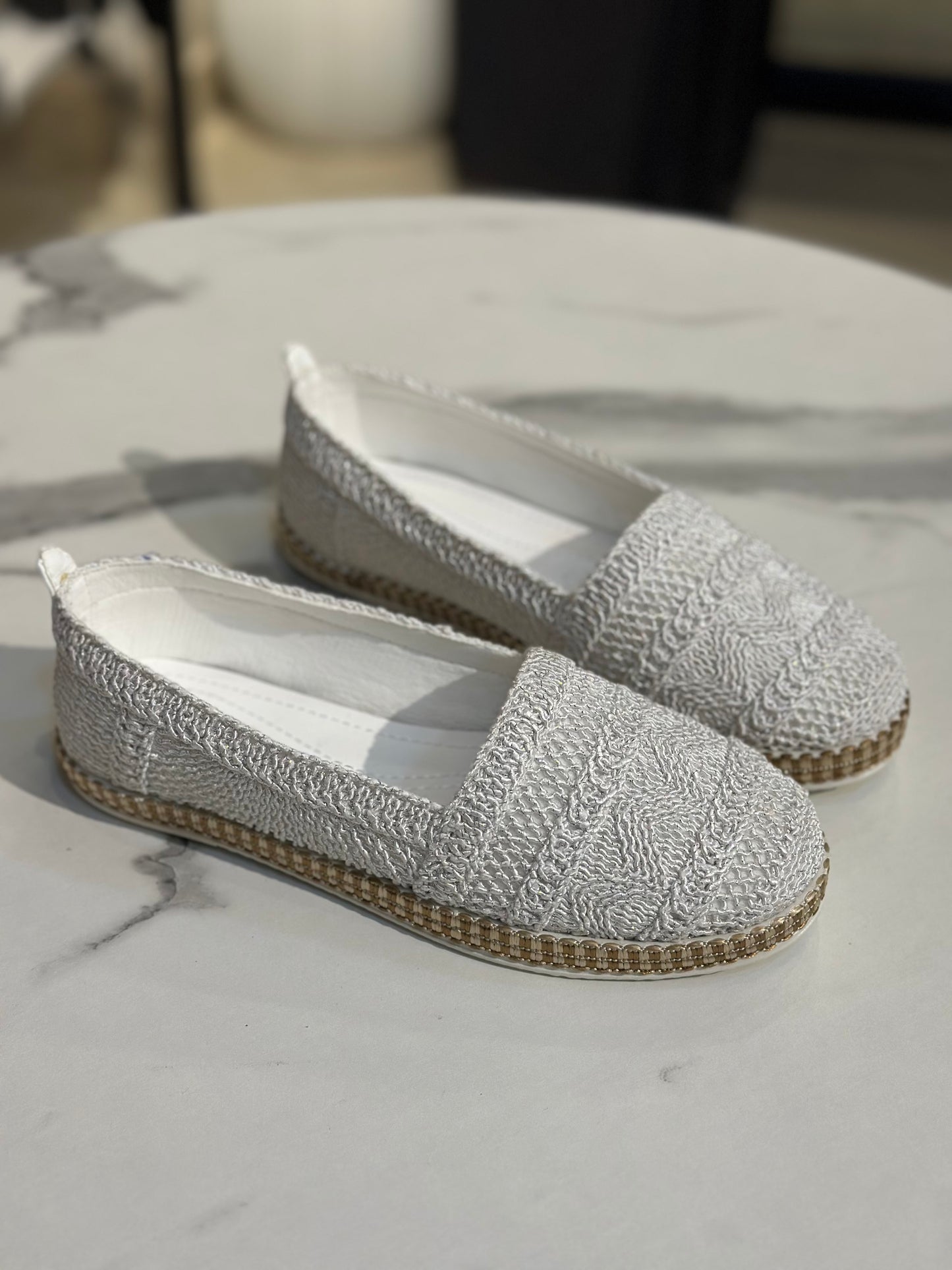 Glitter Crochet Flat Loafer|for every day