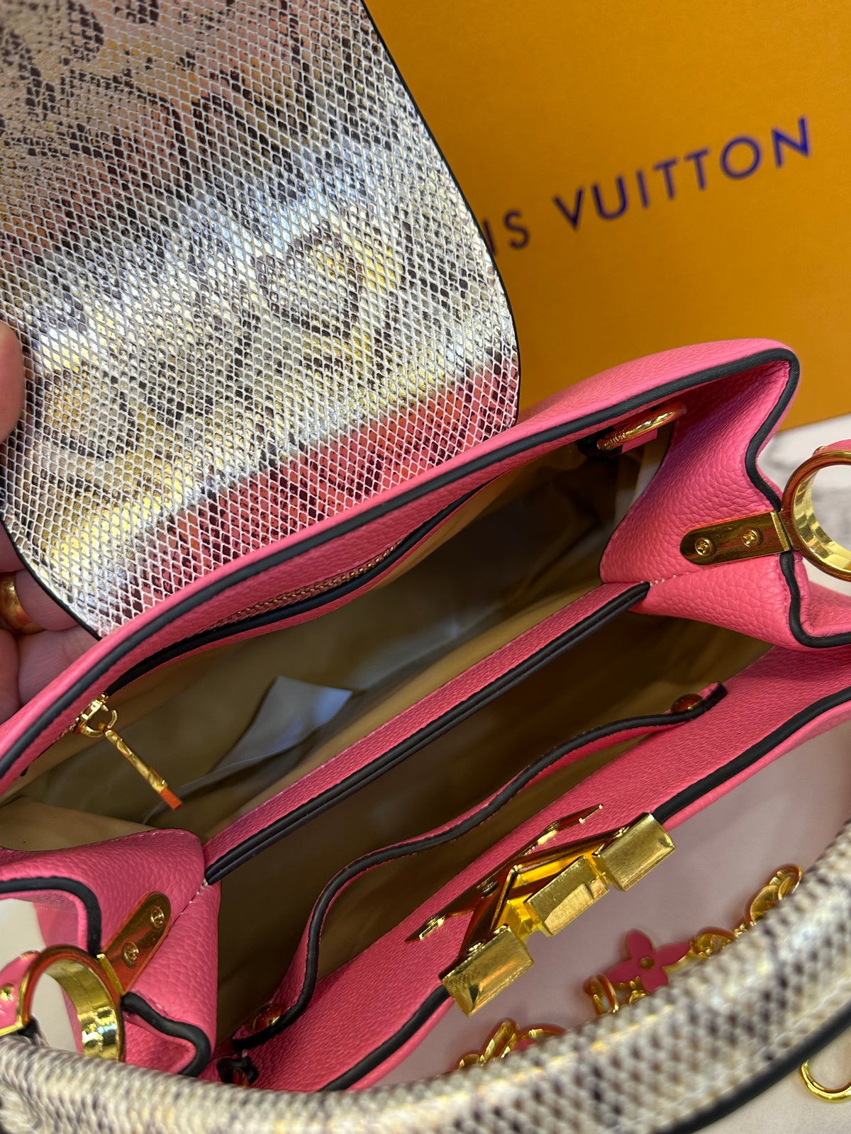 Designer-Inspired Leather Bag with Box