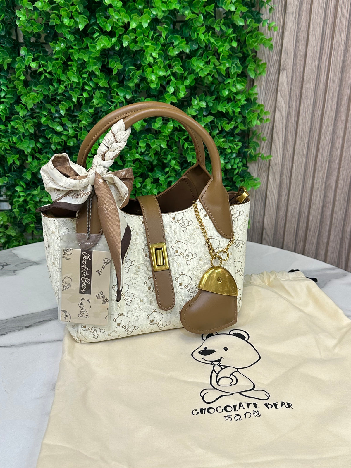 Chocolate Bear Mini Tote Bag