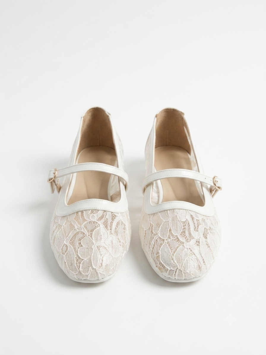 Elegant Lace Mary Jane Flats