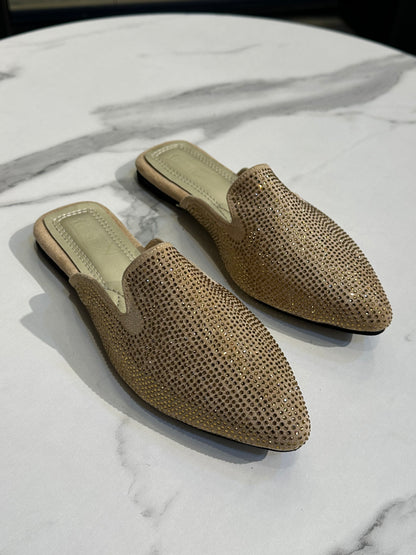 Sparkle Pointed Mule Flat